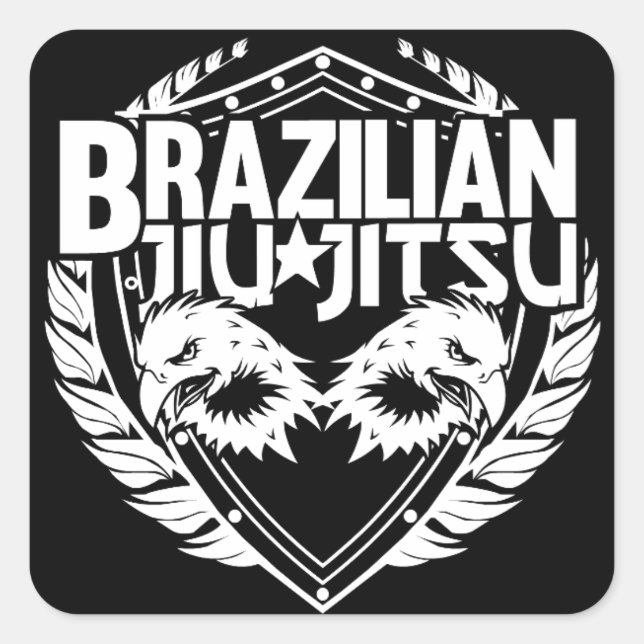 Sticker Carré Emblem brésilien Jiu Jitsu (Devant)