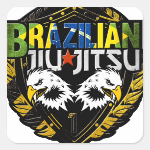 Sticker Carré Emblème brésilien du Jiu Jitsu