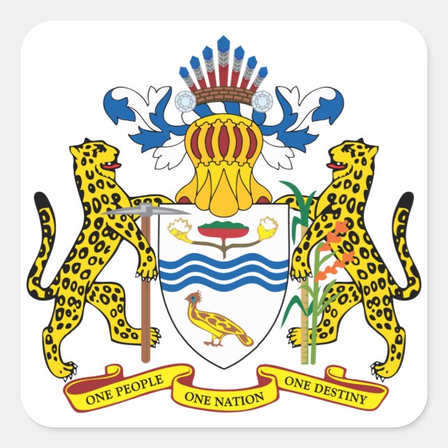 Sticker Carré emblème de guyana (Devant)