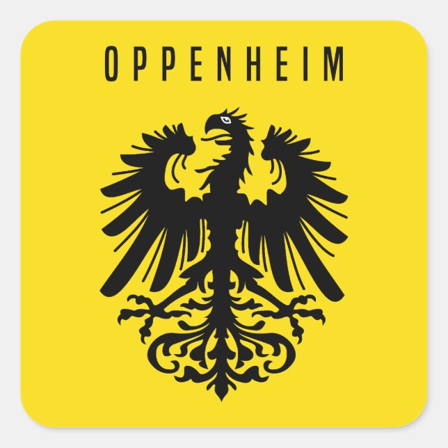 Sticker Carré emblème de la ville d'Oppenheim Symbole Allemagne  (Devant)