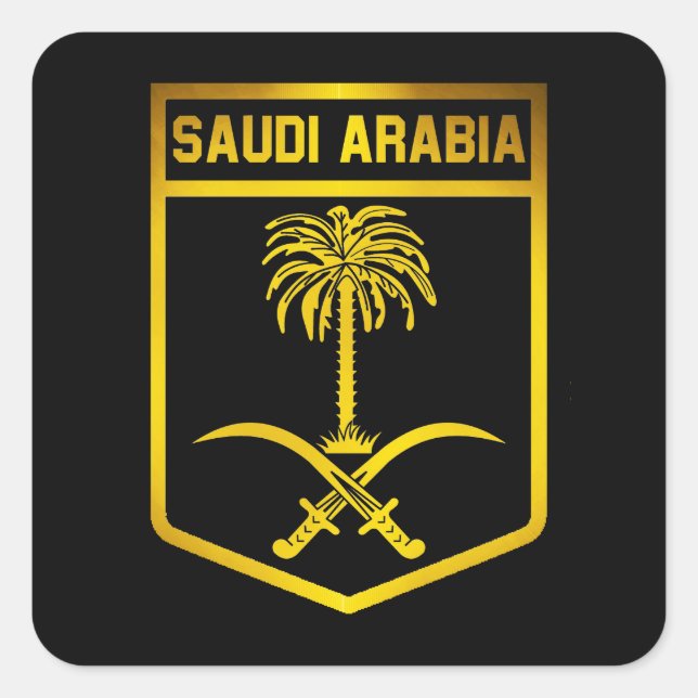 Sticker Carré Emblème de l'Arabie saoudite (Devant)