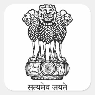 Sticker Carré emblème de l'inde