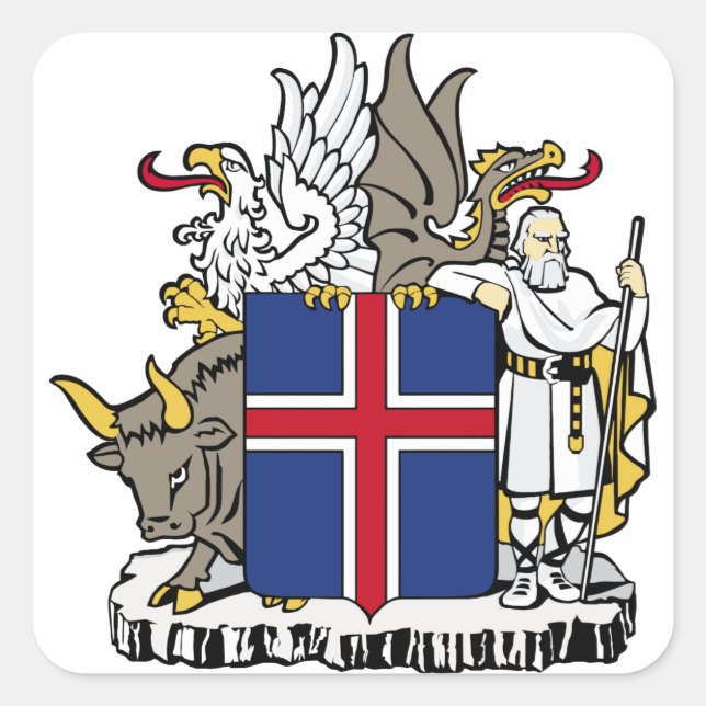 Sticker Carré emblème de l'islande (Devant)