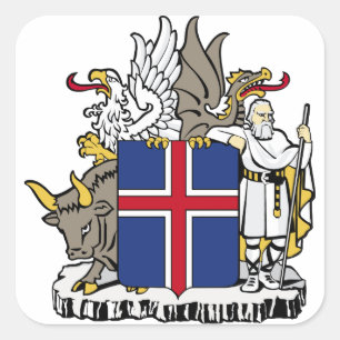 Sticker Carré emblème de l'islande