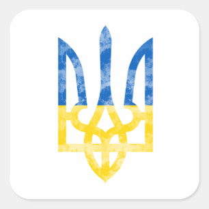Sticker Carré emblème de l'Ukraine