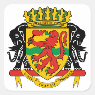 Sticker Carré emblème de république du Congo