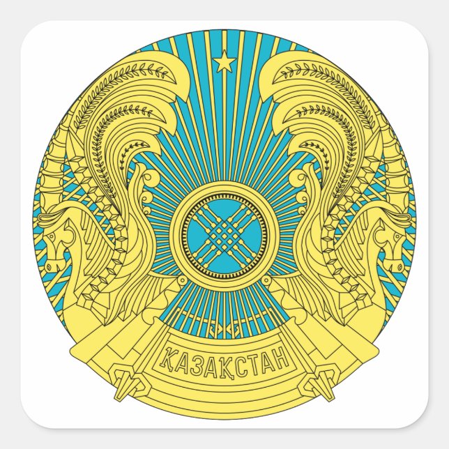 Sticker Carré emblème du kazakhstan (Devant)