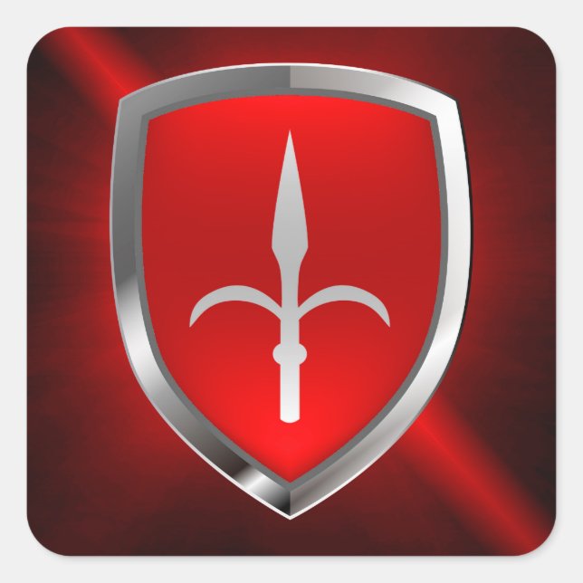 Sticker Carré Emblème métallique de Trieste (Devant)