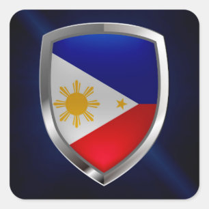Sticker Carré Emblème métallique des Philippines