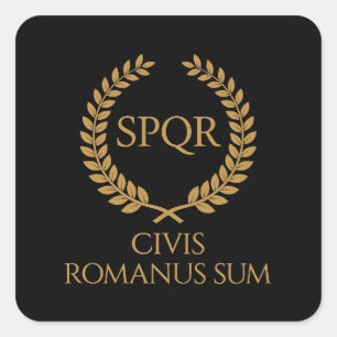 Sticker Carré Emblème romain SPQR – Civis Romanus Sum Couronne d