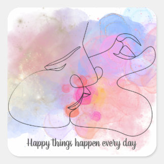 Sticker Carré Embrace Joyeuse sur mesure - Citation Inspirationn