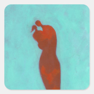 Sticker Carré Embracement de couple