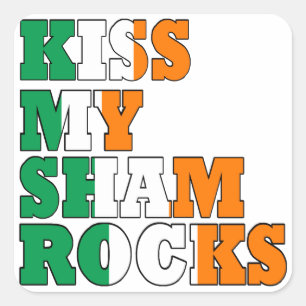 Sticker Carré Embrasse mes shamrocks St Pats