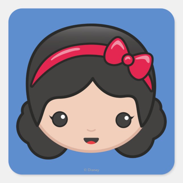 Sticker Carré Emoji Blanche Neige (Devant)