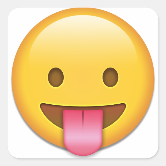Sticker Carré Emoji Cheeky Tongue Out (Devant)