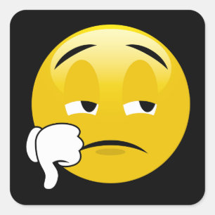 Sticker Carré Emoji pouces vers le bas
