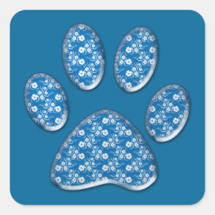 Sticker Carré empreinte de patte kitty