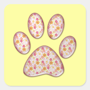 Sticker Carré empreinte de patte kitty