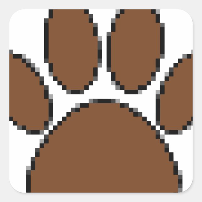Sticker Carré Empreinte de patte Pixel Dog (Devant)