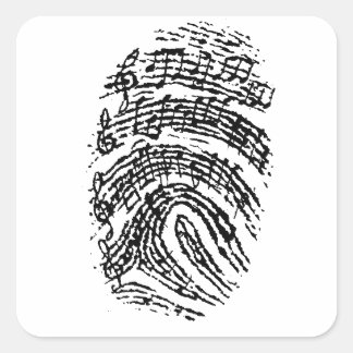 Sticker Carré Empreinte digitale de musique