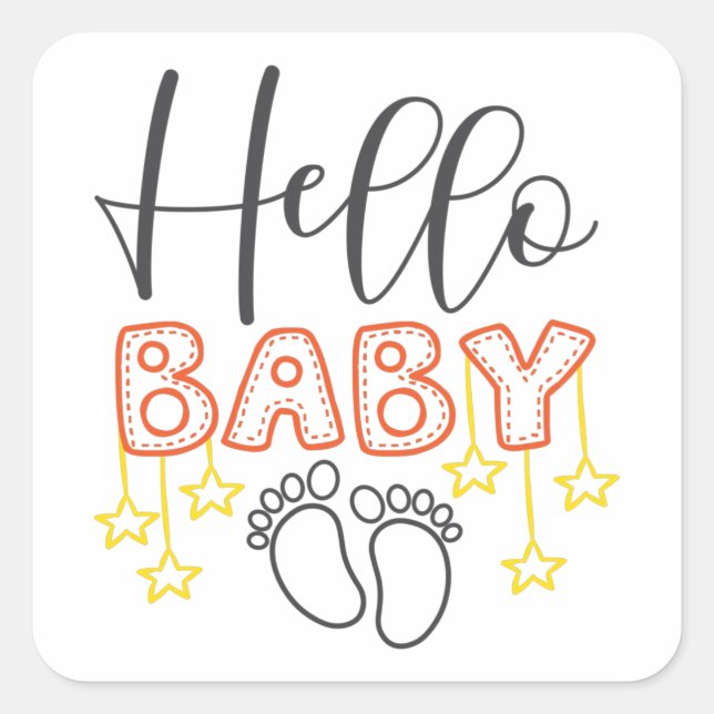 Sticker Carré Empreintes bébé (Devant)