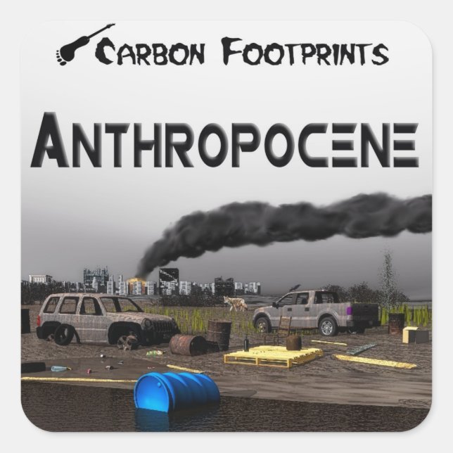 Sticker Carré Empreintes Carbone - Anthropocène (Devant)