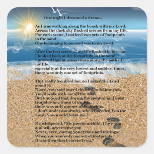 Sticker Carré Empreintes dans le sable