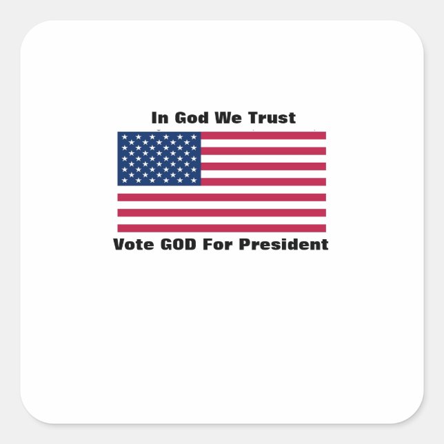 Sticker Carré En Dieu, nous faisons confiance (Devant)