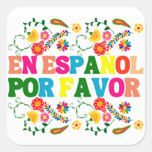 Sticker Carré En Español Por Faver, Matrice Cadeau Enseignant Es