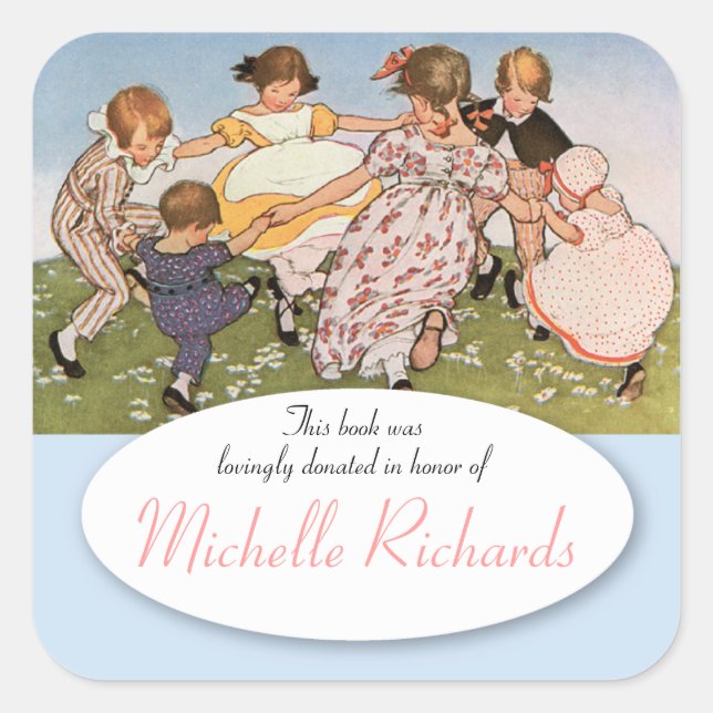 Sticker Carré En l'honneur de ... bibliothèque (Devant)