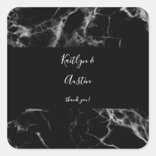 Sticker Carré en marbre noir 2