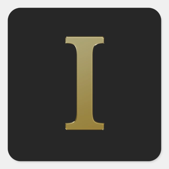 Sticker Carré en or Lettre I (Devant)