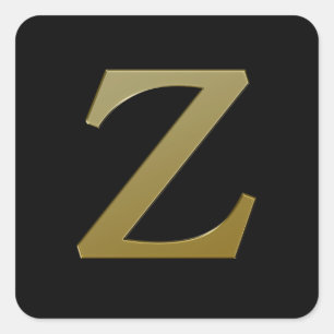 Sticker Carré en or Lettre Z