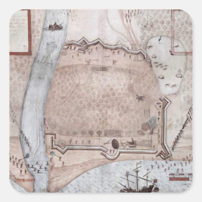 Sticker Carré Encampement fortifié, Porto Rico (Devant)