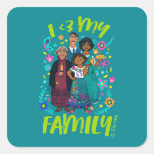 Sticker Carré Encanto   Famille Madrigal - I <3 Ma famille