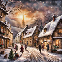 Enchanter la scène du village de Noël