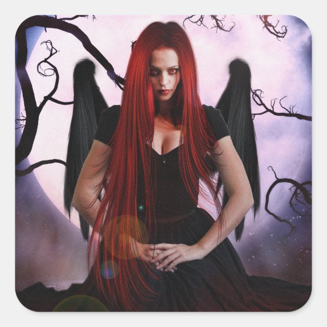 Sticker Carré Enchanteuse sombre (Devant)