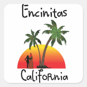 Sticker Carré Encinitas Californie.