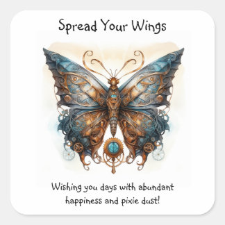 Sticker Carré Encouragement Papillon