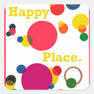 Sticker Carré Endroit heureux
