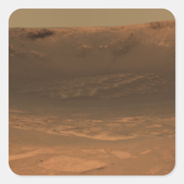 Sticker Carré Endurance du cratère d'impact à la surface de Mars (Devant)