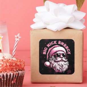 Sticker Carré Énergie Big Nick Santa Noël drôle de Noël Fêtes
