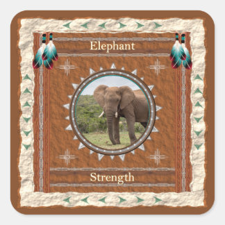 Sticker Carré Énergie de force de l'éléphant
