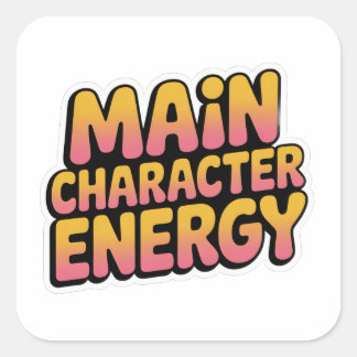 Sticker Carré Énergie de Personnage Principal - Motivation Esthé