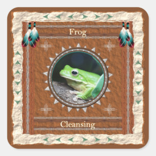 Sticker Carré Énergie de purification de grenouille