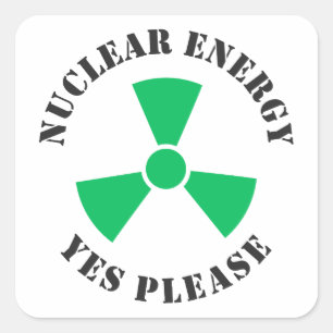 Sticker Carré Énergie nucléaire, oui, s'il vous plaît, énergie n