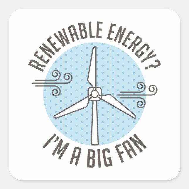 Sticker Carré Énergie renouvelable (Devant)