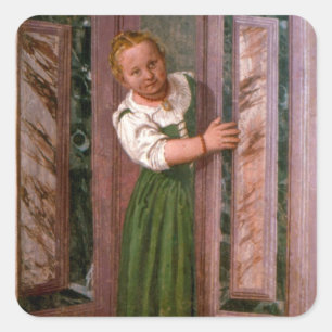Sticker Carré Enfant à la porte, de la Sala a Crociera, c.156
