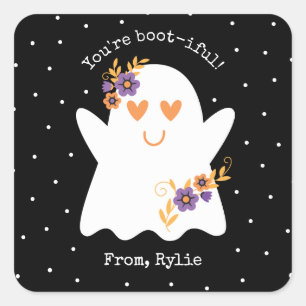 Sticker Carré Enfants Cute halloween Ghost
