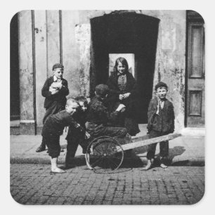 Sticker Carré Enfants dans un bidonville de Londres